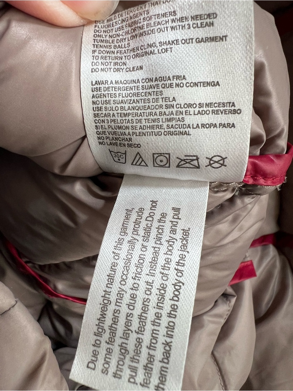 Calvin Klein Packable Premium Down Puffer Coat Taupe Gray Womens M - Picture 8 of 13